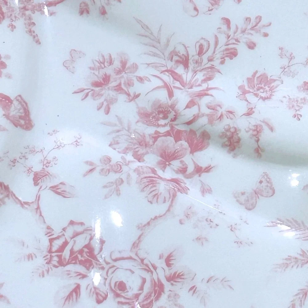 NEW! Laura Ashley Coquette White Pink FLORAL Bow Melamine Serving Tray Platter